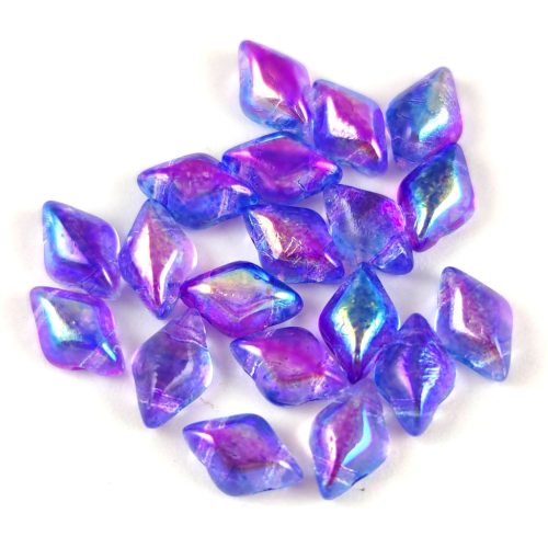 Gemduo cseh préselt üveggyöngy - Crystal Sapphire Magic - 8x5 mm