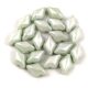 Gemduo cseh préselt üveggyöngy - White Light Green Luster - 5x8 mm