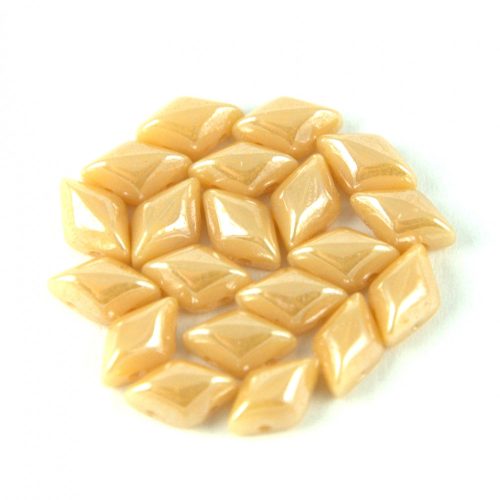 Gemduo cseh préselt üveggyöngy - ivory luster - 5x8 mm