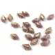 Gemduo cseh préselt üveggyöngy - Purple Gold Splash - 5x8 mm