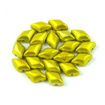   Gemduo cseh préselt üveggyöngy - metalust yellow gold - 5x8 mm
