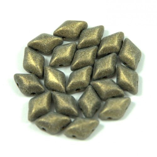 Gemduo cseh préselt üveggyöngy - Matte Metallic Clay - 5x8 mm