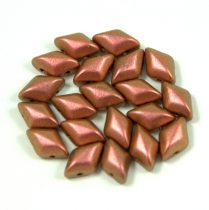   Gemduo cseh préselt üveggyöngy - jet polychrome copper rose - 5x8 mm