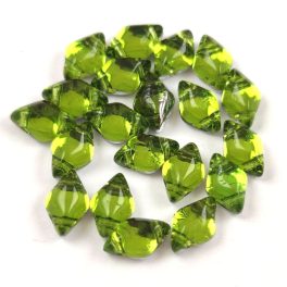 Gemduo bead - Transparent Green Silver - 5x8 mm