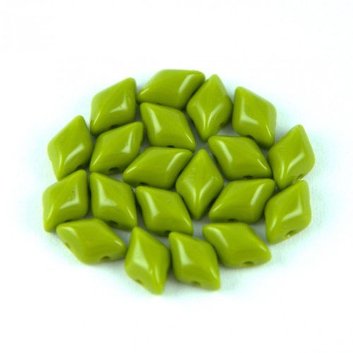 Gemduo cseh préselt üveggyöngy - green pea - 5x8 mm