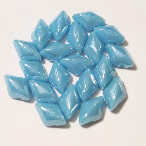 Gemduo cseh préselt üveggyöngy - Turquoise Blue Luster - 5x8 mm