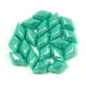 Gemduo cseh préselt üveggyöngy - turquoise green luster - 5x8 mm
