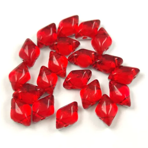 Gemduo bead - Transparent Light Siam Silver - 5x8 mm