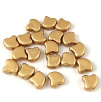   Ginko - cseh préselt kétlyukú gyöngy - Aztec Gold - 7.5 x 7.5 mm