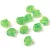 Ginko - cseh préselt kétlyukú gyöngy - Confetti Splash Yellow Green - 7.5 x 7.5 mm