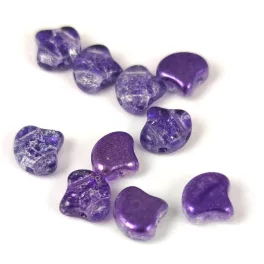   Ginko - cseh préselt kétlyukú gyöngy -  Slushy Purple Grape - 7.5 x 7.5 mm