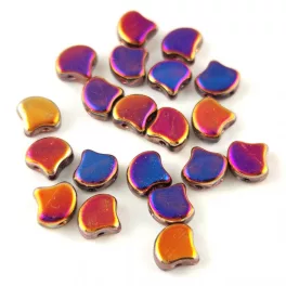   Ginko - cseh préselt kétlyukú gyöngy - Crystal Full Sliperit - 7.5 x 7.5 mm