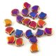 Ginko - Czech Pressed 2 Hole Glass Bead - Crystal Full Sliperit - 7.5 x 7.5 mm