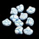 Ginko - Czech Pressed 2 Hole Glass Bead - Ionic White Blue - 7.5 x 7.5 mm