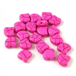   Ginko - cseh préselt kétlyukú gyöngy - Ionic Pink Red - 7.5 x 7.5 mm
