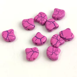   Ginko - cseh préselt kétlyukú gyöngy - Ionic Pink Blue - 7.5 x 7.5 mm