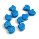 Ginko - Czech Pressed 2 Hole Glass Bead - Ionic Blue Blue Yellow - 7.5 x 7.5 mm