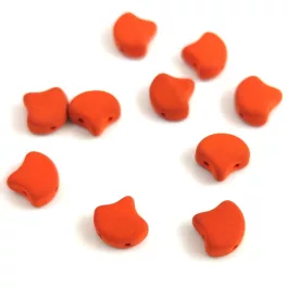   Ginko - cseh préselt kétlyukú gyöngy - Matte Velvet Carrot - 7.5 x 7.5 mm