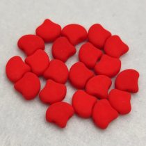   Ginko - cseh préselt kétlyukú gyöngy - Matte Silk Satin Red - 7.5 x 7.5 mm
