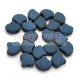  Ginko - cseh préselt kétlyukú gyöngy - Matte Silk Satin Montana - 7.5 x 7.5 mm