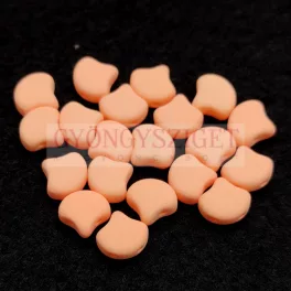   Ginko - cseh préselt kétlyukú gyöngy - Bondeli Matte Orange - 7.5 x 7.5 mm