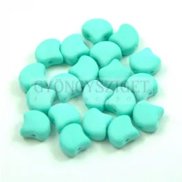   Ginko - cseh préselt kétlyukú gyöngy - Bondeli Matte Mint - 7.5 x 7.5 mm