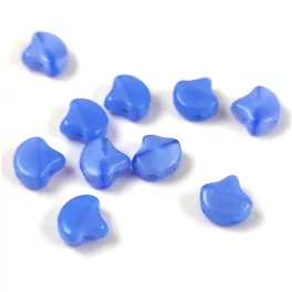  Ginko - cseh préselt kétlyukú gyöngy - Opal Sapphire - 7.5 x 7.5 mm