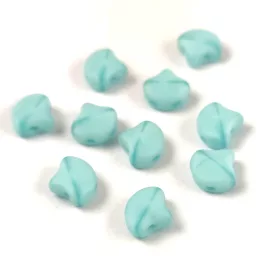   Ginko - cseh préselt kétlyukú gyöngy -  Trans Opal Mint Matt - 7.5  x 7.5 mm