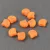 Ginko - cseh préselt kétlyukú gyöngy - Opal Tangerine Matt - 7.5  x 7.5 mm
