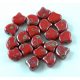 Ginko - Czech Pressed 2 Hole Glass Bead - Red Rembrandt - 7.5 x 7.5 mm