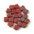 Ginko - cseh préselt kétlyukú gyöngy - Dark Red Red Matt Rembrandt - 7.5  x 7.5 mm
