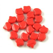   Ginko - cseh préselt kétlyukú gyöngy - Dark Red - 7.5  x 7.5 mm