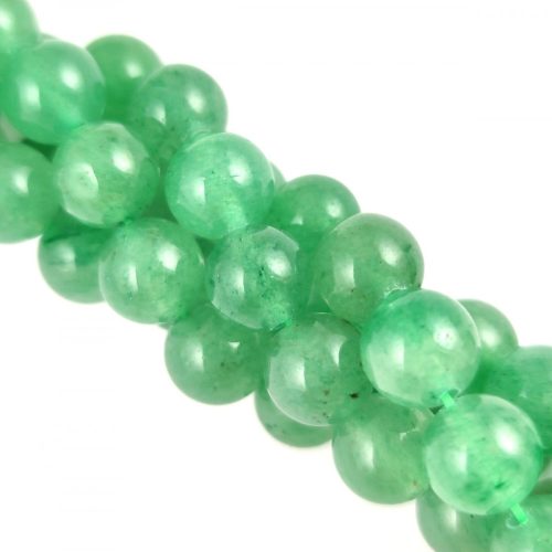 Green aventurine - golyó gyöngy - 8mm - szál (kb. 45db/szál)