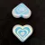 Heart in Heart bead - Alabaster AB Turquoise - 14x16mm