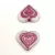 Heart in Heart bead - Alabaster Fuchsia - 14x16mm