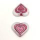 Heart in Heart gyöngy - Alabaster Fuchsia - 14x16mm