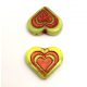 Heart in Heart gyöngy - Avocado Copper - 14x16mm