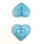Heart in Heart bead - Matt Light Aqua Blue - 14x16mm