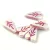 Heart Leaf gyöngy - hosszában fúrt cseh préselt gyöngy - Alabaster AB Fuchsia - 16x11mm