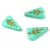 Heart Leaf gyöngy - hosszában fúrt cseh préselt gyöngy - Alabaster Turquoise Luster Gold - 16x11mm