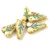 Heart Leaf gyöngy - hosszában fúrt cseh préselt gyöngy - Alabaster Travertine Mint - 16x11mm