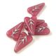 Heart Leaf gyöngy - hosszában fúrt cseh préselt gyöngy - Opal Pink Silver - 16x11mm