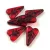 Heart Leaf gyöngy - hosszában fúrt cseh préselt gyöngy - Siam Jet - 16x11mm