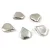 Heart Petal - Czech Glass Bead - 12x14mm - Silver