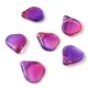 Heart Petal - Czech Glass Bead - 12x14mm - Crystal Fuchsia Purple Blend