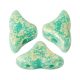 Hélios® par Puca®gyöngy - Opaque Green Turquoise Splash - 6x10 mm