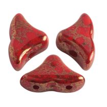   Hélios® par Puca®gyöngy - Opaque Coral Red Bronze - 6x10 mm