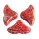 Hélios® par Puca®gyöngy - Opaque Coral Red Tweedy - 6x10 mm