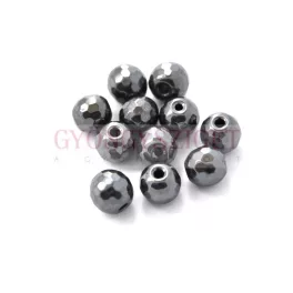 Hematite - round bead - 10mm - faceted