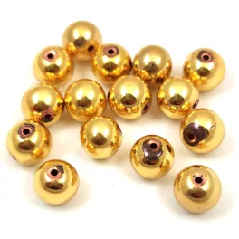 Hematit golyó gyöngy - arany színű - 6mm